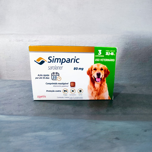 Simparic 80mg para cães de 20,1 a 40kg