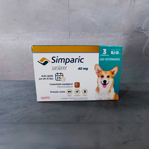 Simparic 40mg para cães de 10,1 a 20kg